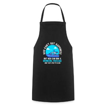 You Cant Buy Happiness But A Drinking Package - Cooking Apron - black - Front - AI Model Male 185 dark (185cm)
