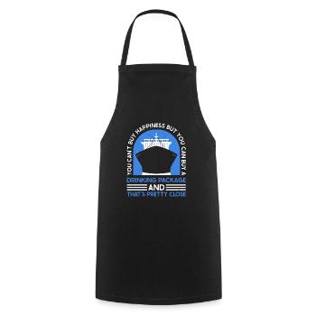 You Cant Buy Happiness But A Drinking Package - Cooking Apron - black - Front - AI Model Male 185 dark (185cm)