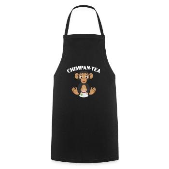 Chimpantea Chimpanzé Singe Animal Zookeeper - Tablier de cuisine - noir - Devant - AI Model Male 185 dark (185cm)