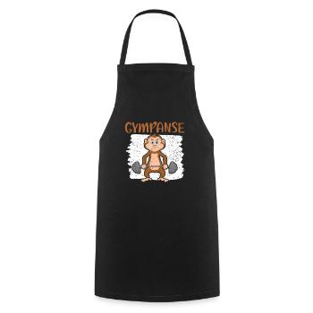 Gympanse Chimpanzé Singe Animal Zookeeper - Tablier de cuisine - noir - Devant - AI Model Male 185 dark (185cm)