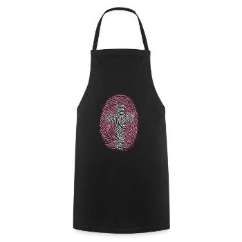 Fingerprint Cross Christ Christian Faith - Cooking Apron - black - Front - AI Model Male 185 dark (185cm)