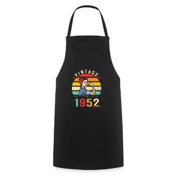 1952 Vintage Édition limitée Cadeau Femmes - Tablier de cuisine - noir - Devant - AI Model Male 185 dark (185cm)