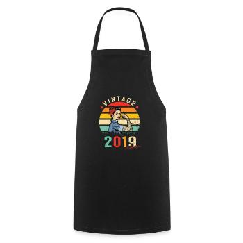 2019 Vintage Édition limitée Cadeau Femmes - Tablier de cuisine - noir - Devant - AI Model Male 185 dark (185cm)