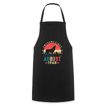1968 August Retro - Cooking Apron - black - Front - AI Model Male 185 dark (185cm)