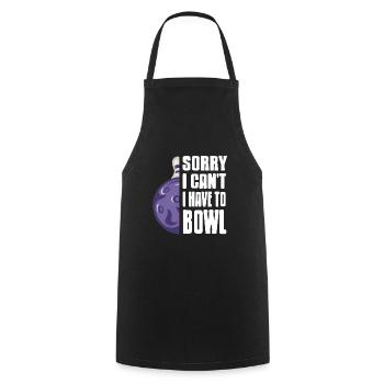Désolé, je ne peux pas avoir à bol de thé de bowling cool - Tablier de cuisine - noir - Devant - AI Model Male 185 dark (185cm)