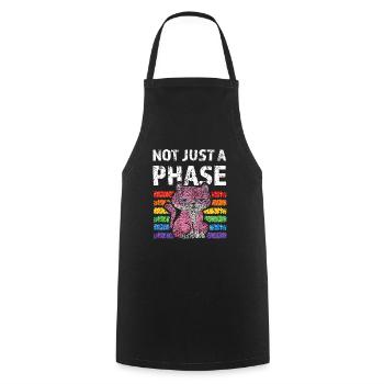 Not just a phase Rainbow Lgbtq Pride Cats - Cooking Apron - black - Front - AI Model Male 185 dark (185cm)