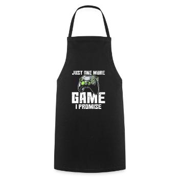 Just One More Game I Promise Funny Gamer Video Gam - Cooking Apron - black - Front - AI Model Male 185 dark (185cm)