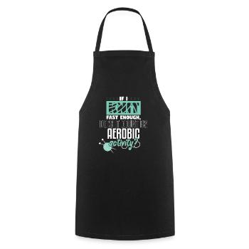 Knit Fast Enough Aerobic Activity Knitting - Cooking Apron - black - Front - AI Model Male 185 dark (185cm)