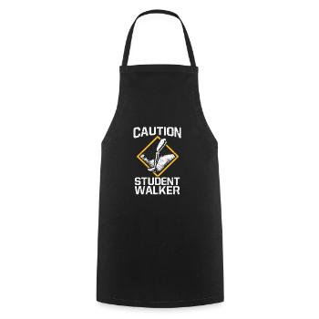 Caution Student Walker Amputation Leg Disability - Cooking Apron - black - Front - AI Model Male 185 dark (185cm)