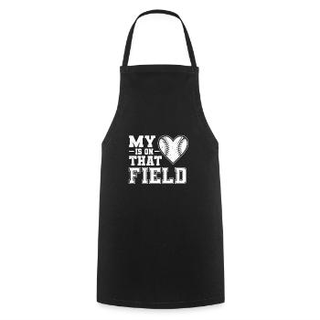 My Heart Is On That Field For Baseball Mom Dad - Cooking Apron - black - Front - AI Model Male 185 dark (185cm)