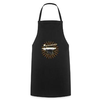 Anvil Hammer Forger Farrier Blacksmith Metalsmith - Cooking Apron - black - Front - AI Model Male 185 dark (185cm)