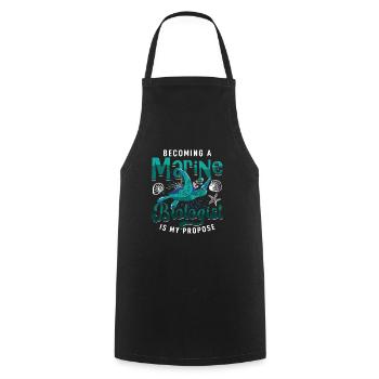 Marine Science Design for an Ocean Student - Cooking Apron - black - Front - AI Model Male 185 dark (185cm)