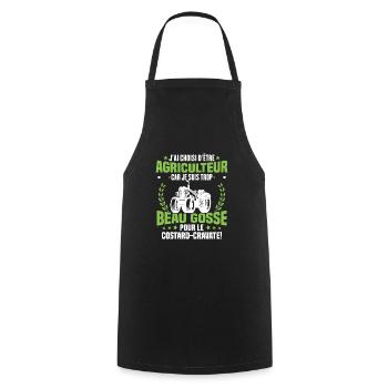 Agriculteur et Beau-gosse - Tablier de cuisine - noir - Devant - AI Model Male 185 dark (185cm)