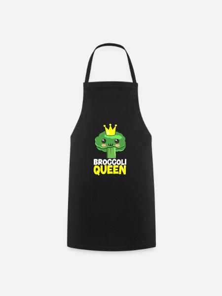 Brokkoli Queen Broccoholic Gemüse Vegan - Kochschürze - Schwarz