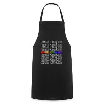 Espress Your Queer - Kochschürze - Schwarz - Vorne - AI Model Male 185 dark (185cm)