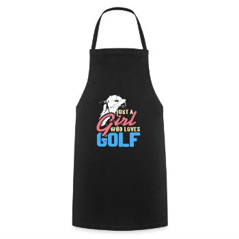 Just A Girl Who Loves Golf Vintage Golfer Tee - Cooking Apron - black - Front - AI Model Male 185 dark (185cm)