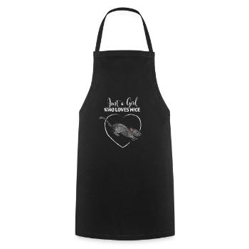 Just a girl who loves mice mice lover pet - Cooking Apron - black - Front - AI Model Male 185 dark (185cm)