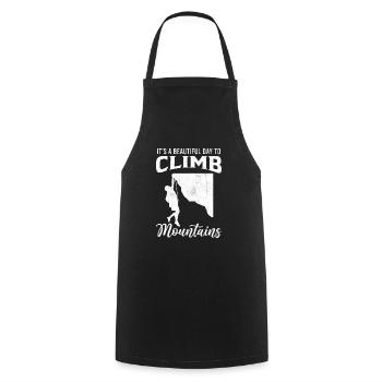 Bouldering - It's A Beautiful Day to Climb Mountai - Cooking Apron - black - Front - AI Model Male 185 dark (185cm)