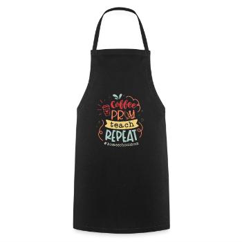 Inspiring Homeschool Teacher Coffeeholic Gesche - Cooking Apron - black - Front - AI Model Male 185 dark (185cm)