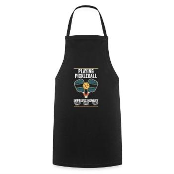 Playing Pickleball Improves Memory Dink Coach - Cooking Apron - black - Front - AI Model Male 185 dark (185cm)