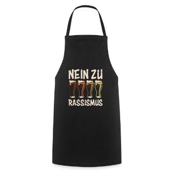 Bier Spruch Nein zu Rassismus - Kochschürze - Schwarz - Vorne - AI Model Male 185 dark (185cm)