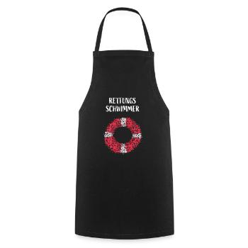 Rettungsschwimmer Bademeister Schwimmbad - Kochschürze - Schwarz - Vorne - AI Model Male 185 dark (185cm)