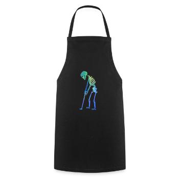 Skeleton Golfer Funny Halloween Golfing Sport - Cooking Apron - black - Front - AI Model Male 185 dark (185cm)