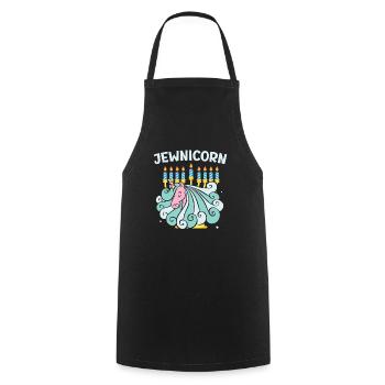 Jewnicorn Unicorn Rosh Hashanah Jewish New Year - Cooking Apron - black - Front - AI Model Male 185 dark (185cm)