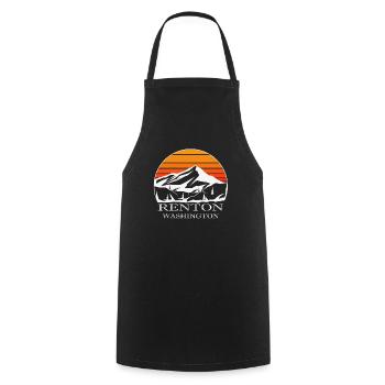 Renton Washington Mountains Wildlife Hike - Tablier de cuisine - noir - Devant - AI Model Male 185 dark (185cm)