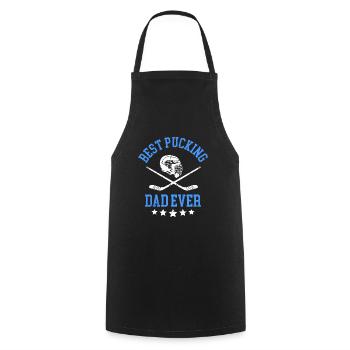 Best pucking dad ever Bester Hockey Papa - Cooking Apron - black - Front - AI Model Male 185 dark (185cm)