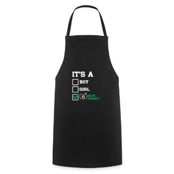 New Kidney Organ Surgery Transplant Recipient - Cooking Apron - black - Front - AI Model Male 185 dark (185cm)