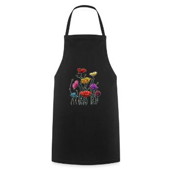 Jardinier Amateur de fleurs Fleuriste Bouquet de coquelicot - Tablier de cuisine - noir - Devant - AI Model Male 185 dark (185cm)