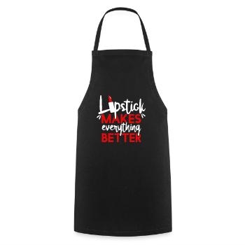 Good Things Happen To Those With Lipgloss - Cooking Apron - black - Front - AI Model Male 185 dark (185cm)