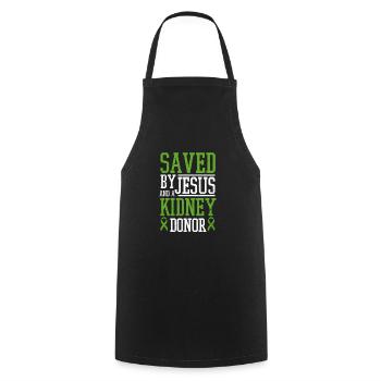 Organ Recipient Saved By Jesus And A Kidney Donor - Cooking Apron - black - Front - AI Model Male 185 dark (185cm)