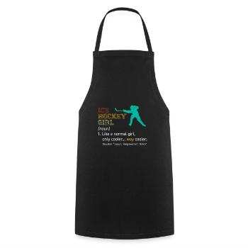 Définition Hockey Filles - Tablier de cuisine - noir - Devant - AI Model Male 185 dark (185cm)