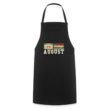 21st birthday August vintage 2001 gift idea - Cooking Apron - black - Front - AI Model Male 185 dark (185cm)
