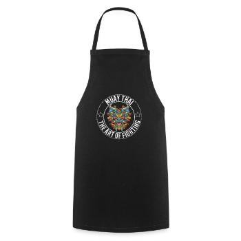 Muay Thai Kunst des Kampfes Fu Hundekopf - Kochschürze - Schwarz - Vorne - AI Model Male 185 dark (185cm)