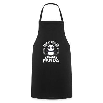 Life Is Better With A Panda Cute Awesome Design - Cooking Apron - black - Front - AI Model Male 185 dark (185cm)