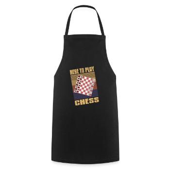 Here To Play Chess Retro Vintage Design T-Shirt - Kochschürze - Schwarz - Vorne - AI Model Male 185 dark (185cm)