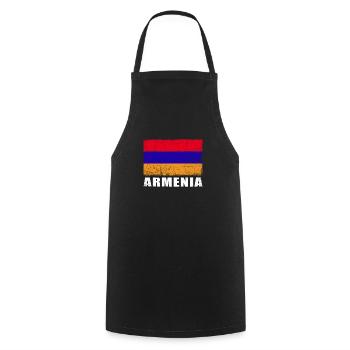 Drapeau de l’Arménie Grunge Drapeau de l’Arménie - Tablier de cuisine - noir - Devant - AI Model Male 185 dark (185cm)