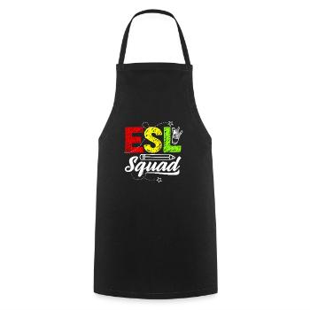 ESL Teacher Linguist Multilingual Teaching ESL - Cooking Apron - black - Front - AI Model Male 185 dark (185cm)