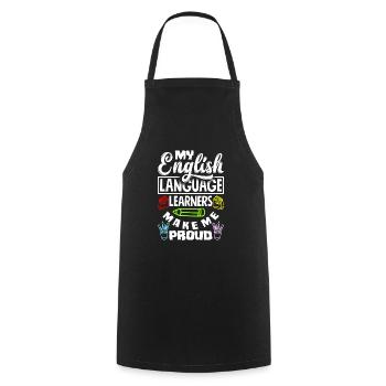 ESL Teacher Linguist Multilingual Teaching - Cooking Apron - black - Front - AI Model Male 185 dark (185cm)
