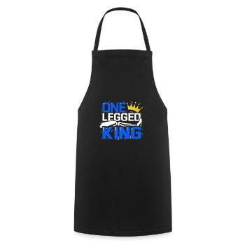One Legged King Prosthetic Amputation Disability - Cooking Apron - black - Front - AI Model Male 185 dark (185cm)