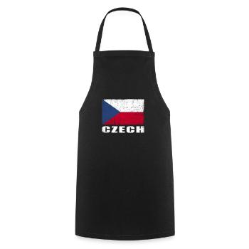 Drapeau de la République tchèque Grunge Drapeau tchèque - Tablier de cuisine - noir - Devant - AI Model Male 185 dark (185cm)