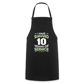 Service anniversary 10 years of service - Cooking Apron - black - Front - AI Model Male 185 dark (185cm)