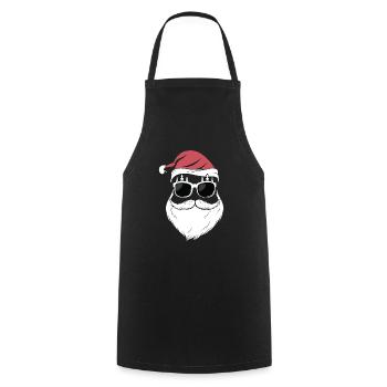 Père Noël super cool - Tablier de cuisine - noir - Devant - AI Model Male 185 dark (185cm)