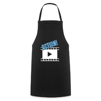 ACTION! Awesome Cool Theatre Actor T-Shirt Present - Cooking Apron - black - Front - AI Model Male 185 dark (185cm)
