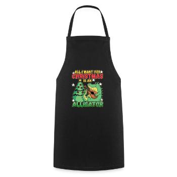 Christmas Design for a Xmas Alligator Lover - Cooking Apron - black - Front - AI Model Male 185 dark (185cm)