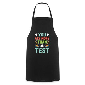 Test Day Kids - I believe in you You Got This - Cooking Apron - black - Front - AI Model Male 185 dark (185cm)