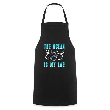 Vintage L’océan est mon biologiste marin de laboratoire - Tablier de cuisine - noir - Devant - AI Model Male 185 dark (185cm)